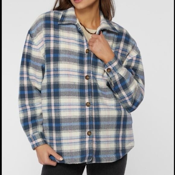 O'Neill Jackets & Blazers - O’Neill Sherpa Lined Flannel Shirt Jacket Size S